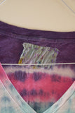 Tie Dye LONG SLEEVE V NECK Tshirt #193 small